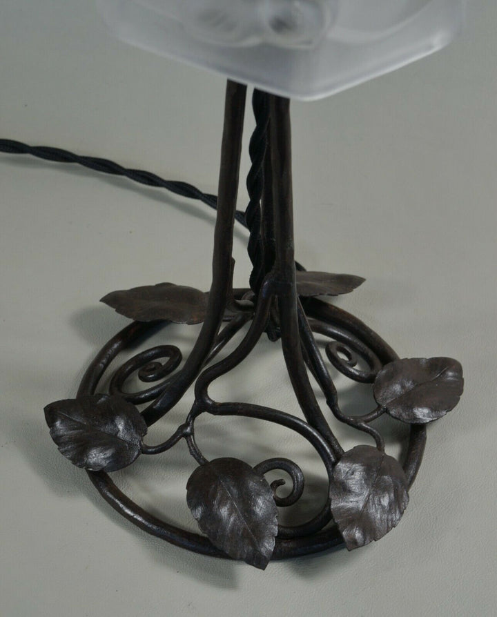 DEGUÉ roc : FRENCH 1930 ART DECO LAMP . wrought iron ..............