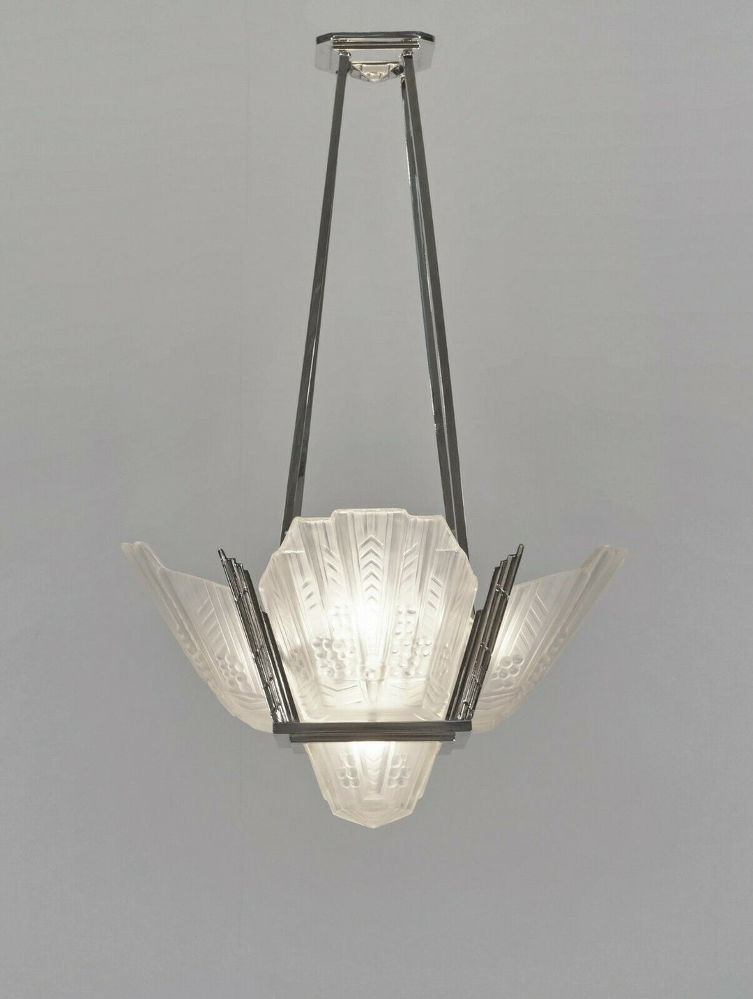 EJG : FRENCH ART DECO CHANDELIER ...........................1930 muller era lamp