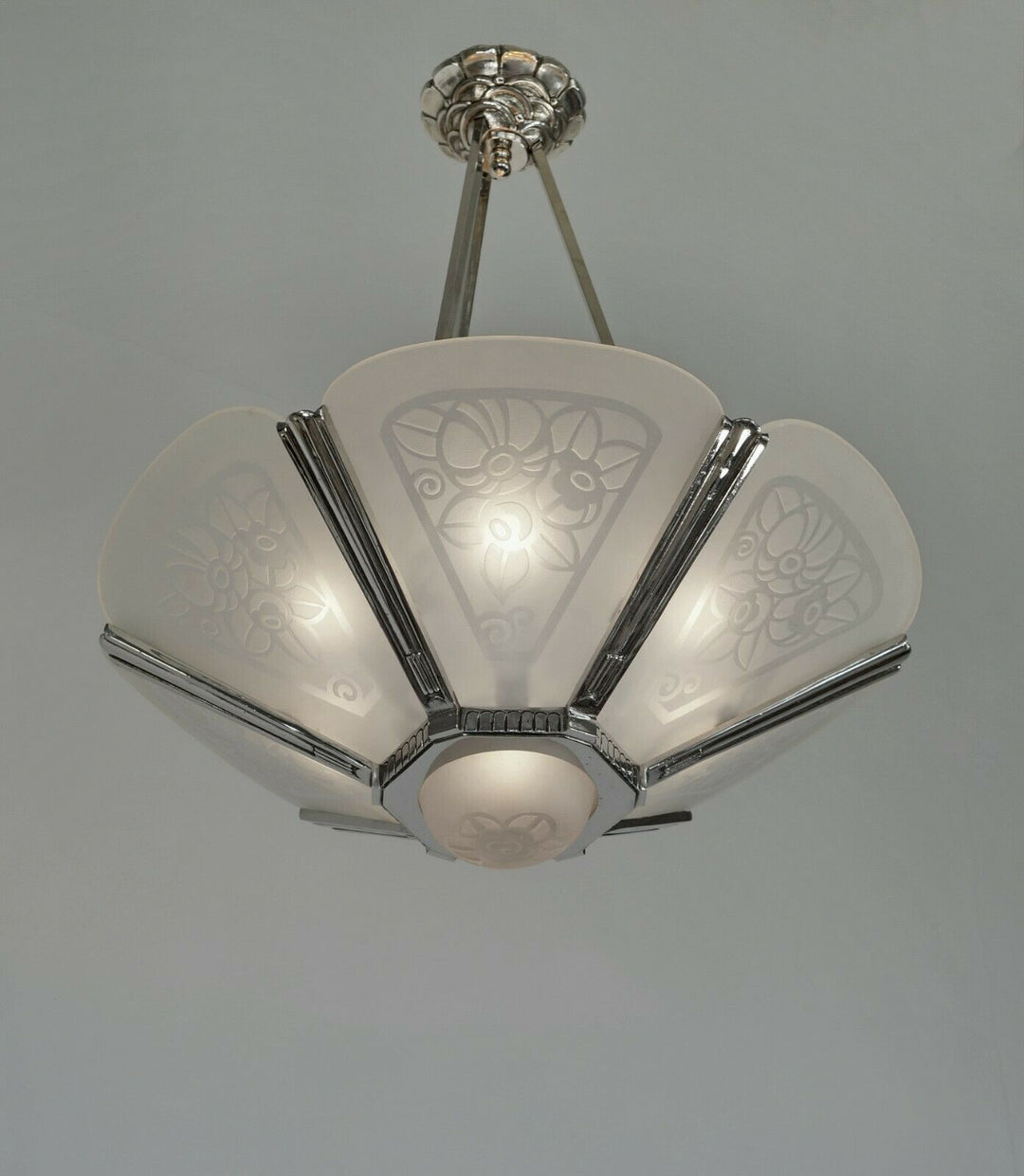 LEON HUGUE : FRENCH ART DECO CHANDELIER ...... 1930 France muller degué era lamp