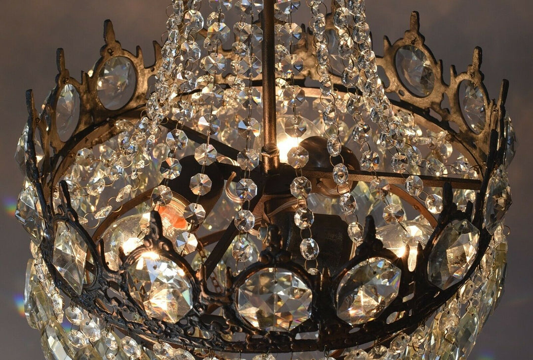 Empire Antique Style Vintage Crystal Chandelier, Ceiling lighting Pendant Lamp