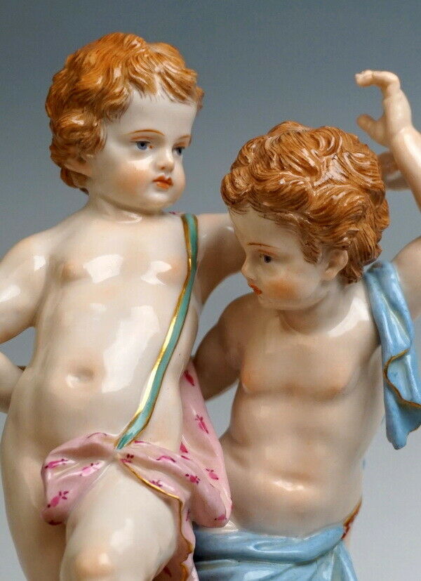 邁森 MEISSEN マイセン FIGUR 2 TANZENDE PUTTEN AMORETTEN 2 CHERUBS MNR: 2516 UM 1860