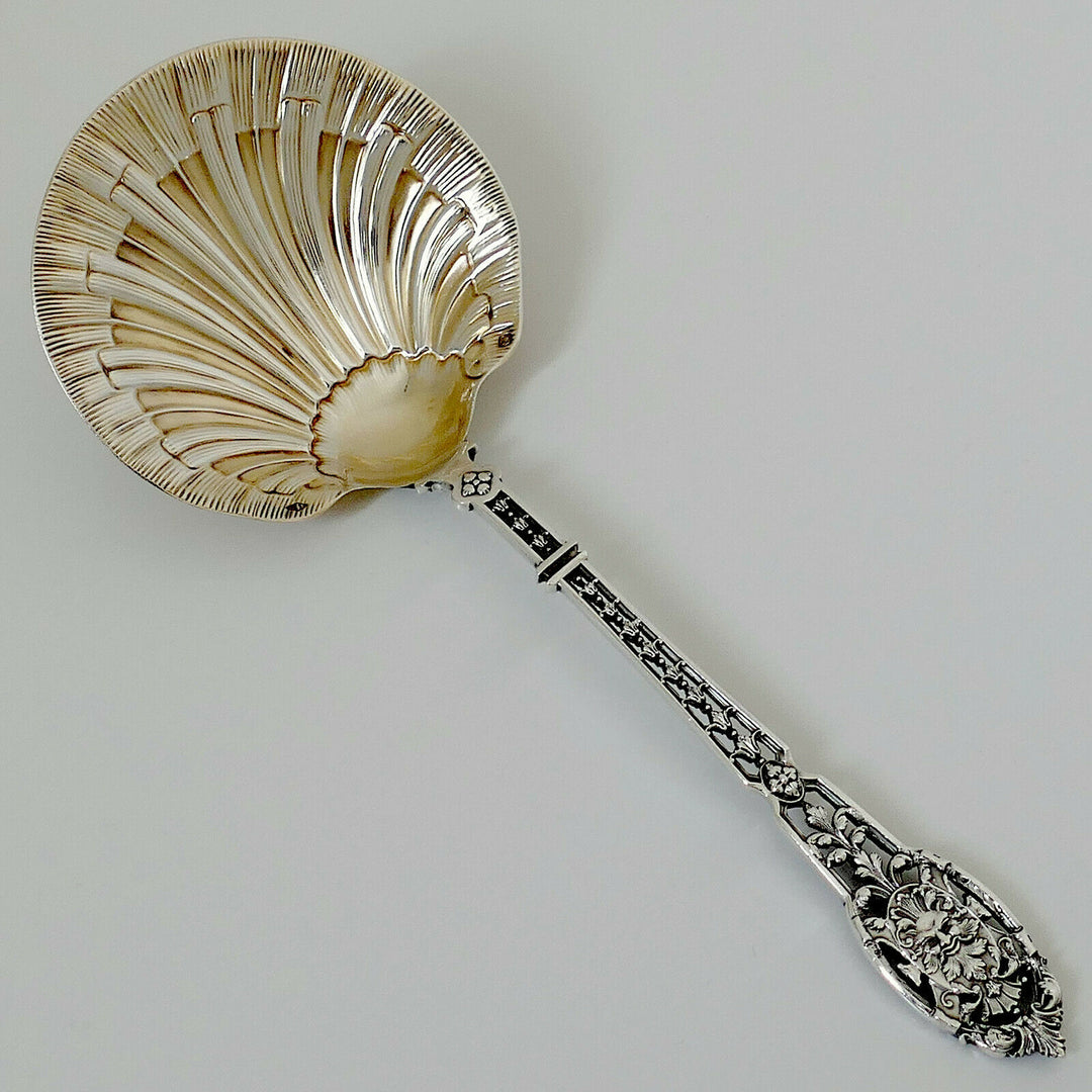 Puiforcat Masterpiece French Sterling Silver Strawberry Spoon Mascaron