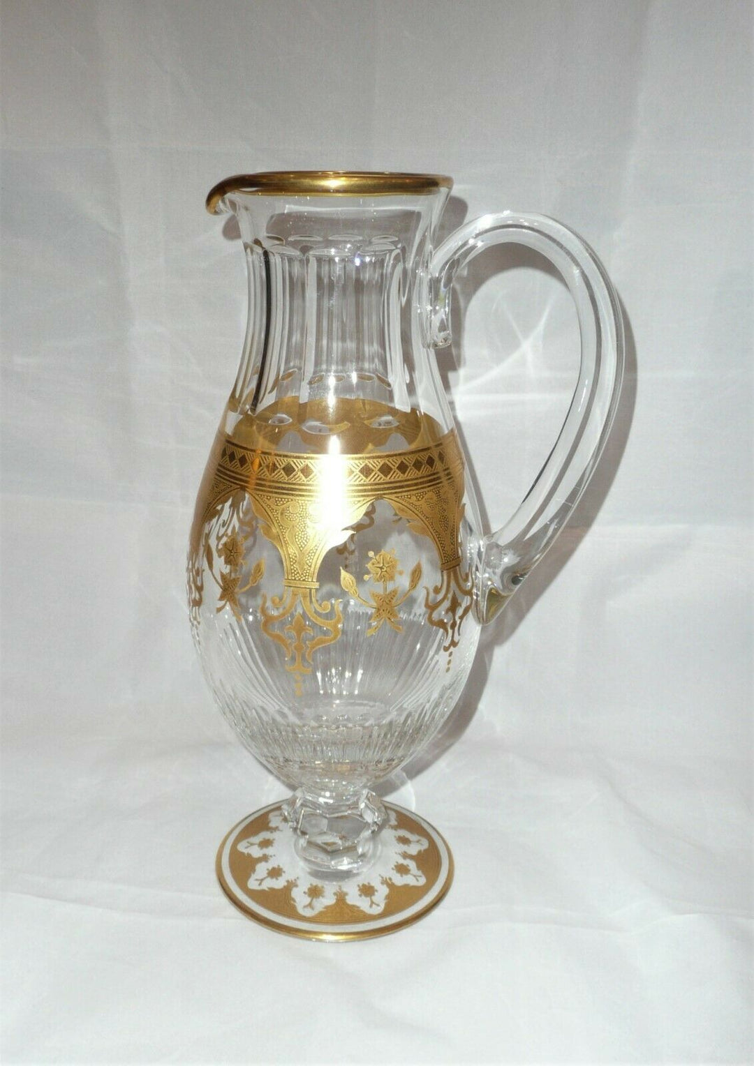 Baccarat Crystal Prestige Pattern Gold Cutted Wine Jug