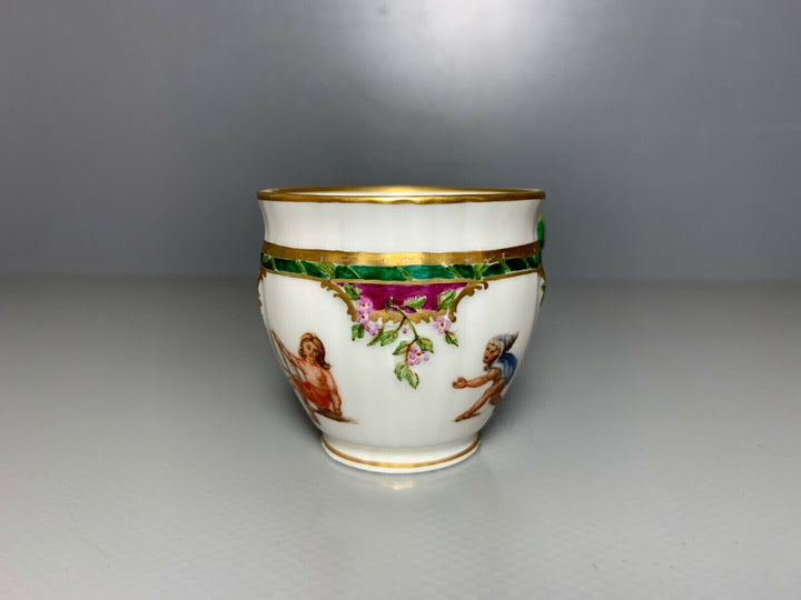 KPM BERLIN MOKKA GEDECK TASSE UT GÄRTNER KINDER PUTTEN ALLEGORIE? GOLD 2.WAHL