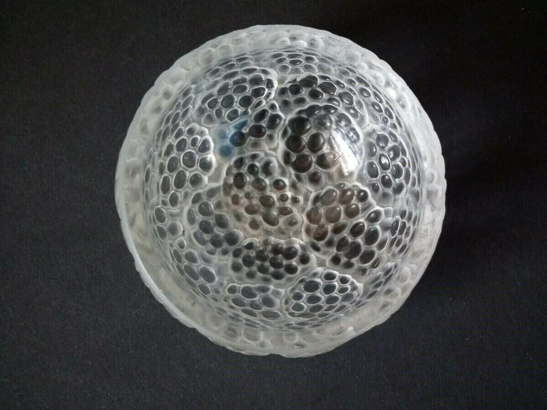 Rene Lalique Clear & Frosted Glass 'Cernay' Inkwell