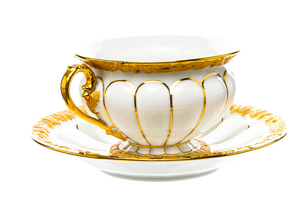 Kaffeegedeck Goldbronze Meissen X-Form Modell 17582 1. Wahl nach 1924