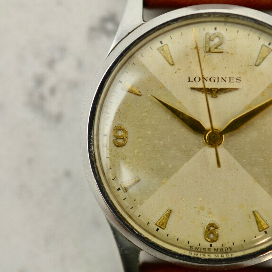1955年　ヴィンテージ ロンジン カラトラバ ボウタイ・ダイアル　腕時計 参考番号13322 cal.12.68  スチール製