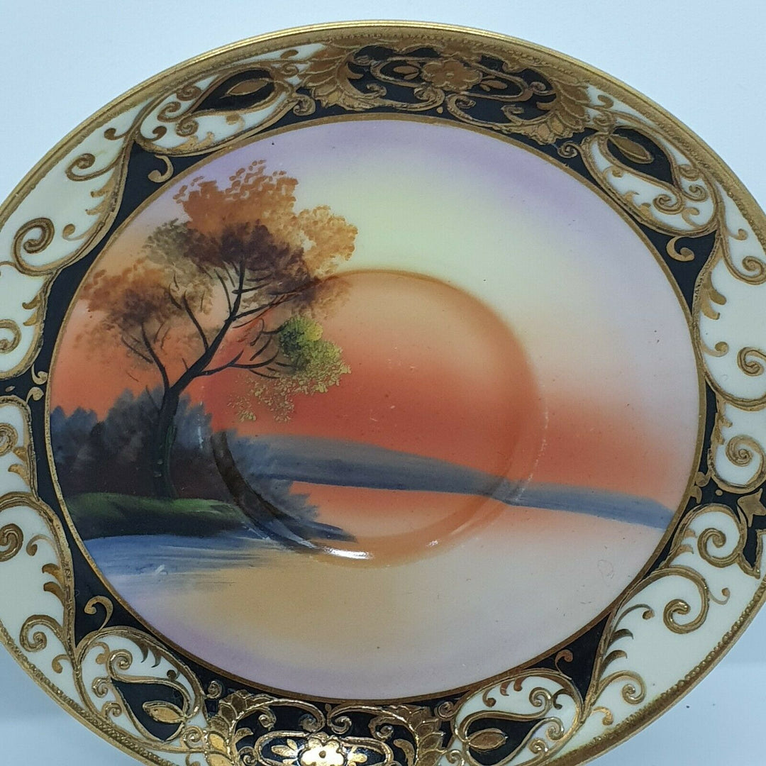 STUNNING HAND PAINTED AND GILD NORITAKE TRIO