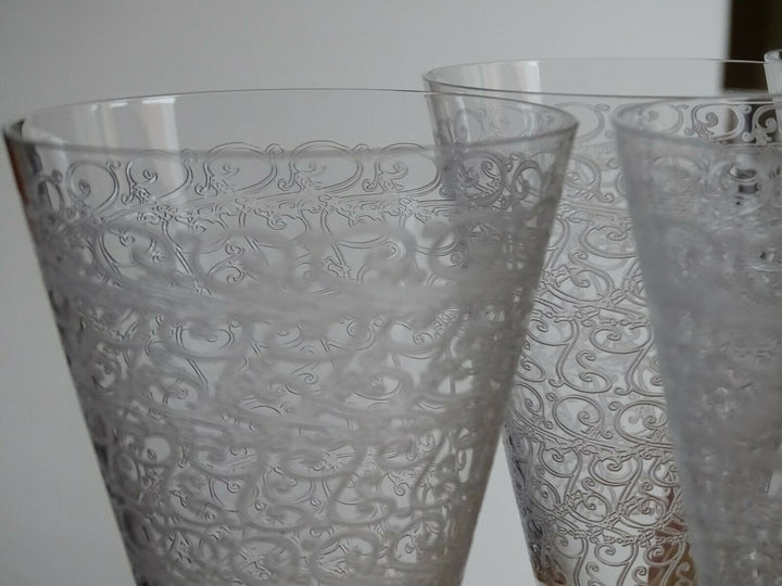 4 FLUTES A CHAMPAGNE EN CRISTAL DE BACCARAT MODELE ROHAN signées