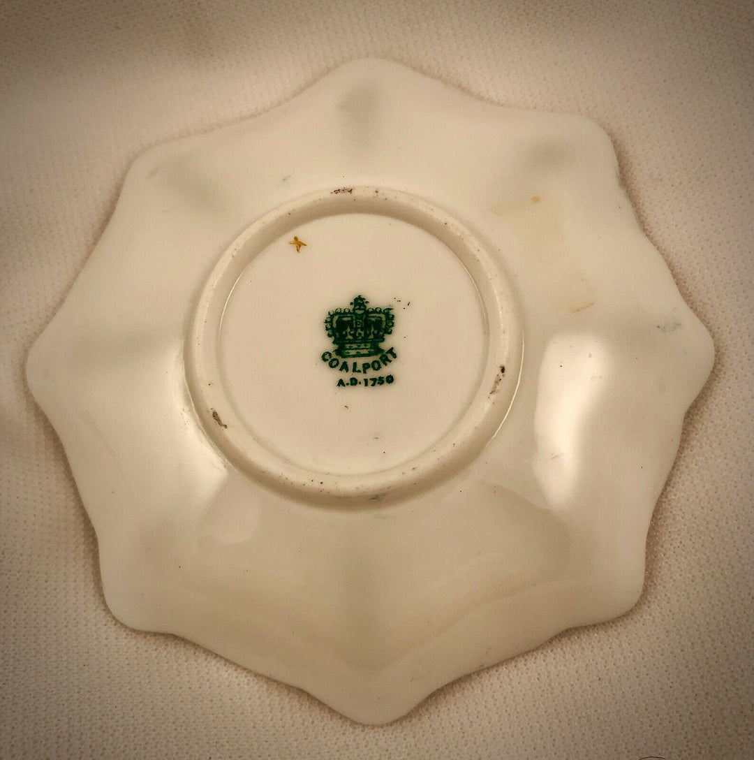 コールポート(Coalport)　カップ＆ソーサー　ターコイズ・ゴールド　脚付き