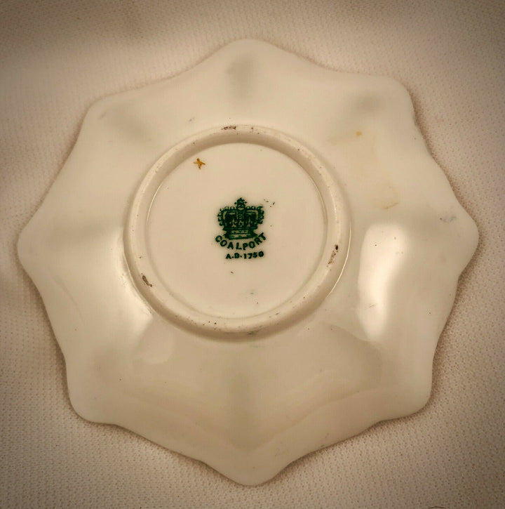 コールポート(Coalport)　カップ＆ソーサー　ターコイズ・ゴールド　脚付き