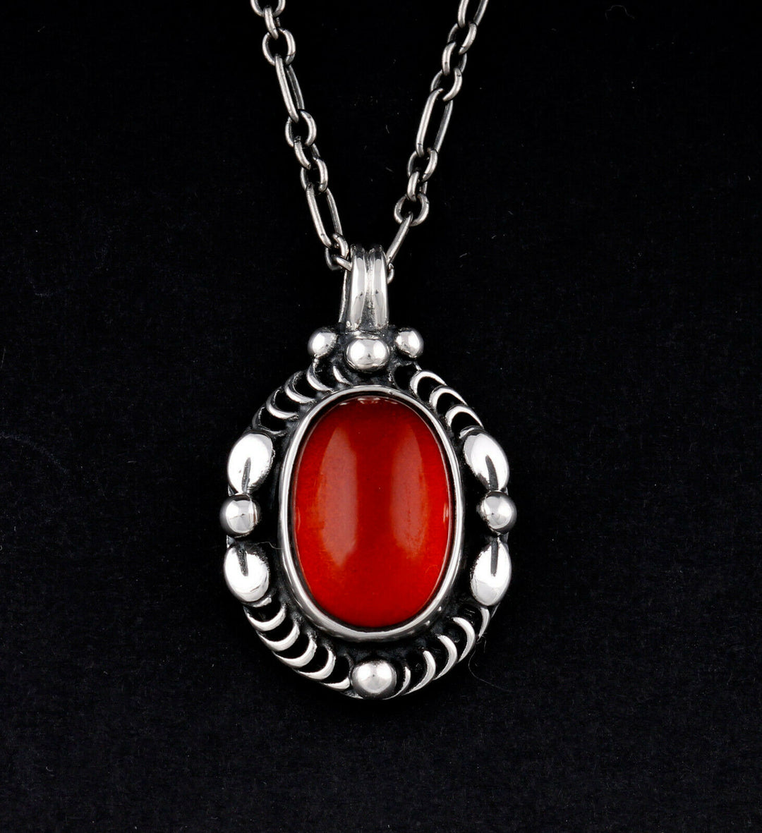 GEORG JENSEN Sterling Silver Pendant Of The Year 1995 w. Amber. DENMARK. 3412195