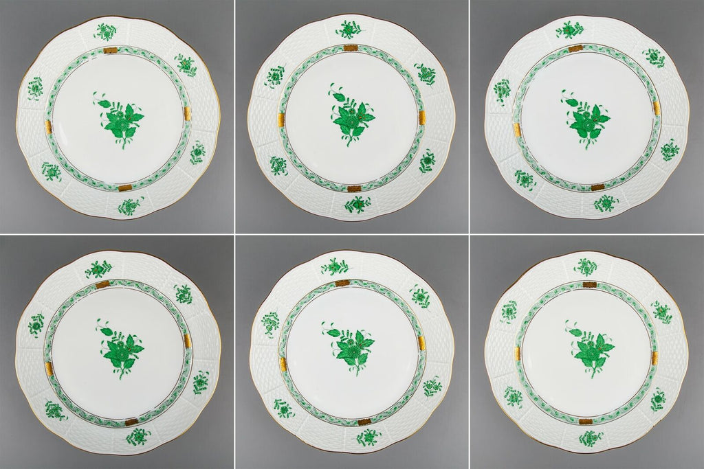 ヘレンド アポニーグリーン 6枚セット 緑 ディナープレート