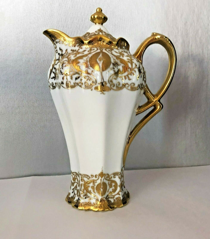CHOCOLATE POT ART NOUVEAU FLOW NIPPON MAPLE LEAF 1900-1910