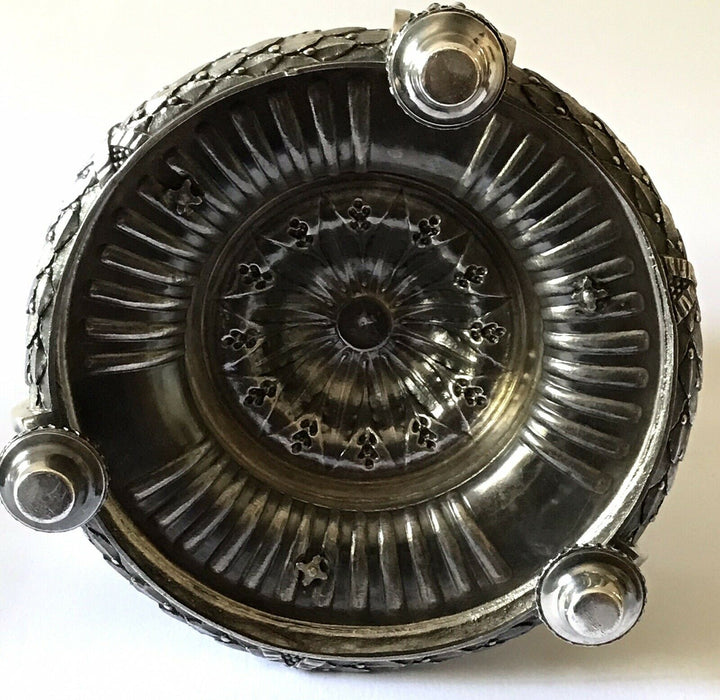 Magnificent Pair Solid Silver Baccarat Table Guarniture Centre Piece Odiot Paris