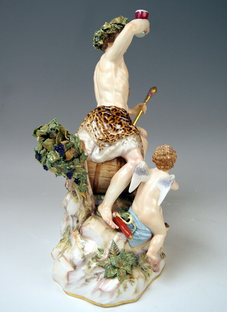 マイセン MEISSEN 邁森 GRUPPE BACCHUS NYMPHE GEFLÜGELTER PUTTO SATYR NR: C35X UM 1860