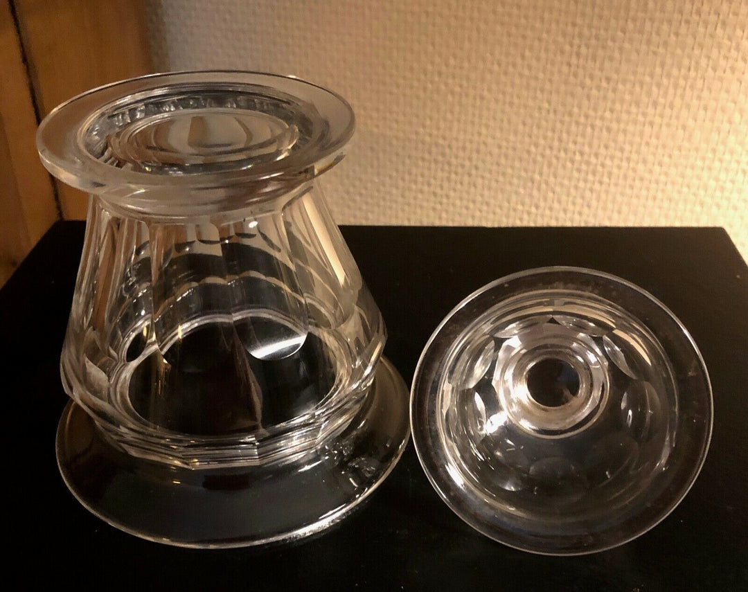 BACCARAT CONFITURIER ET SOUSCOUPE CRISTAL MODELE HARCOURT