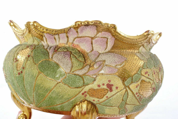 オールドノリタケ　コラレン　蓮の花のボウル　脚付き