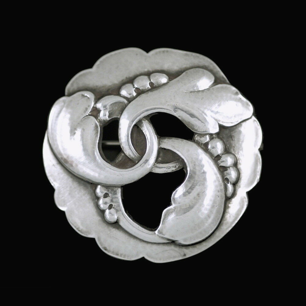Georg Jensen. Sterling Silver Brooch #20. 1933-44 Hallmarks.