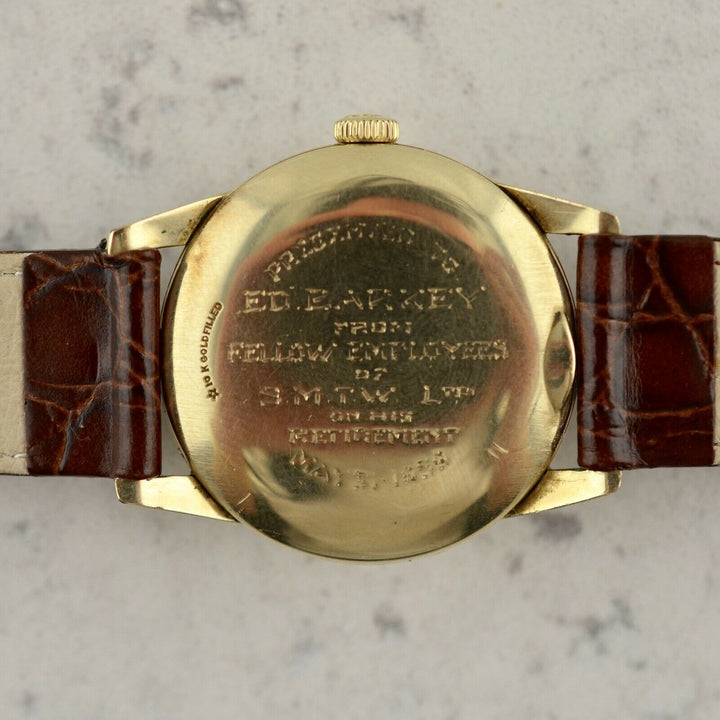 C.1956 ビンテージ オメガ センチュリー ワッフルダイアル腕時計 cal.Ω 283 10カラットイエローゴールドフィルド