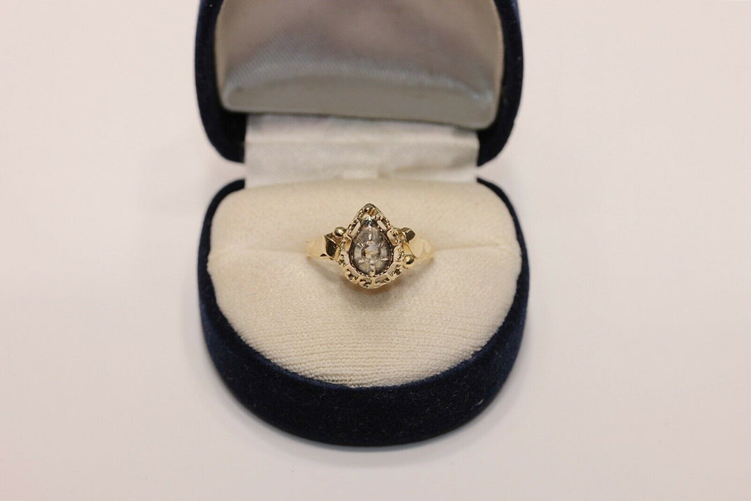 14K ナチュラルローズカットダイヤモンドのリング