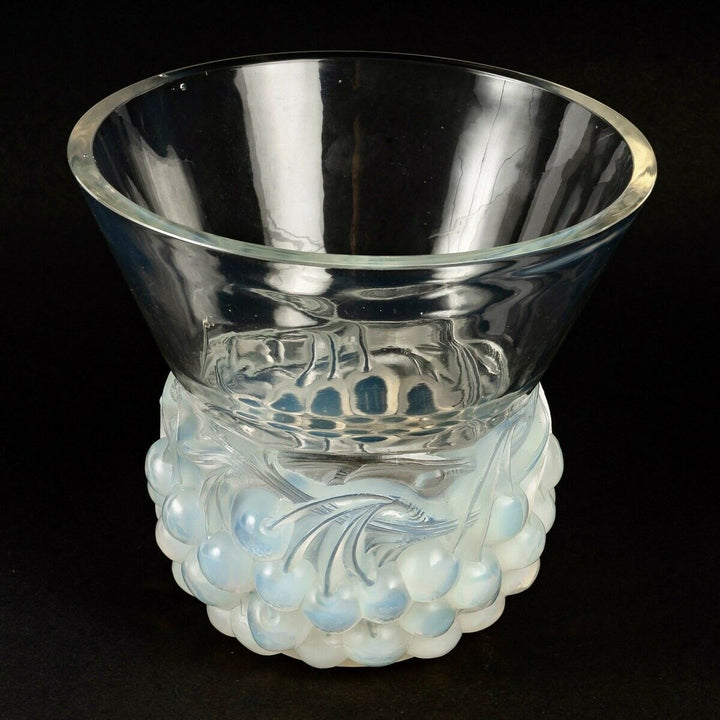 Vase Cerises Verre Opalescent René Lalique R.Lalique Opalescence Glass Cherries