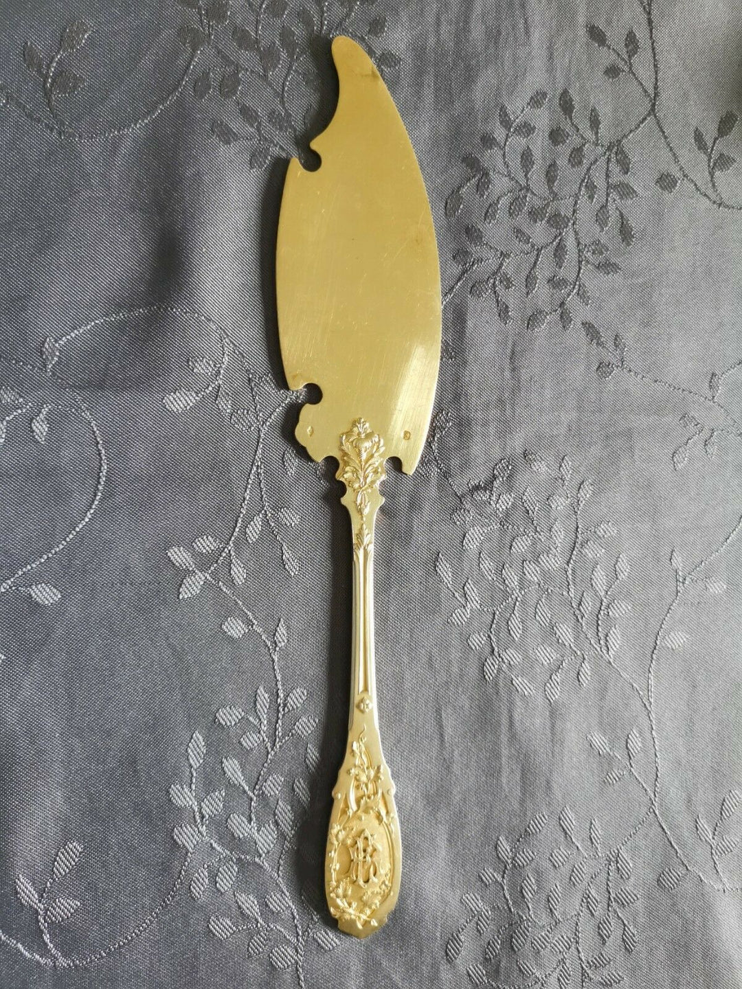 VERMEIL PUIFORCAT MODERNE FEUILLAGE PELLE DE SERVICE