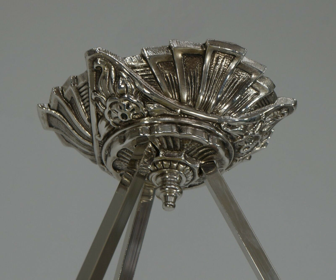 LOYS LUCHA : FRENCH 1930 ART DECO CHANDELIER ...... pendant lamp daum era France