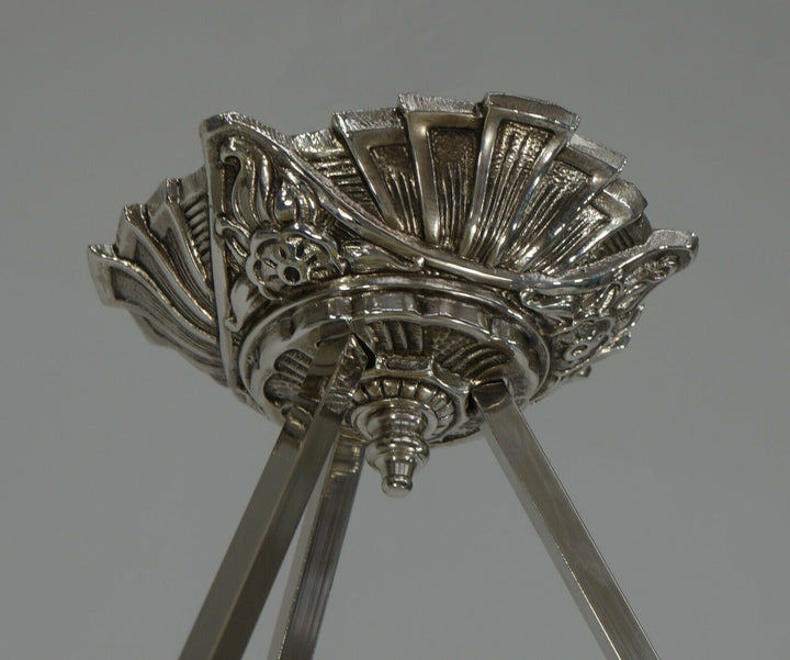 LOYS LUCHA : FRENCH 1930 ART DECO CHANDELIER ...... pendant lamp daum era France