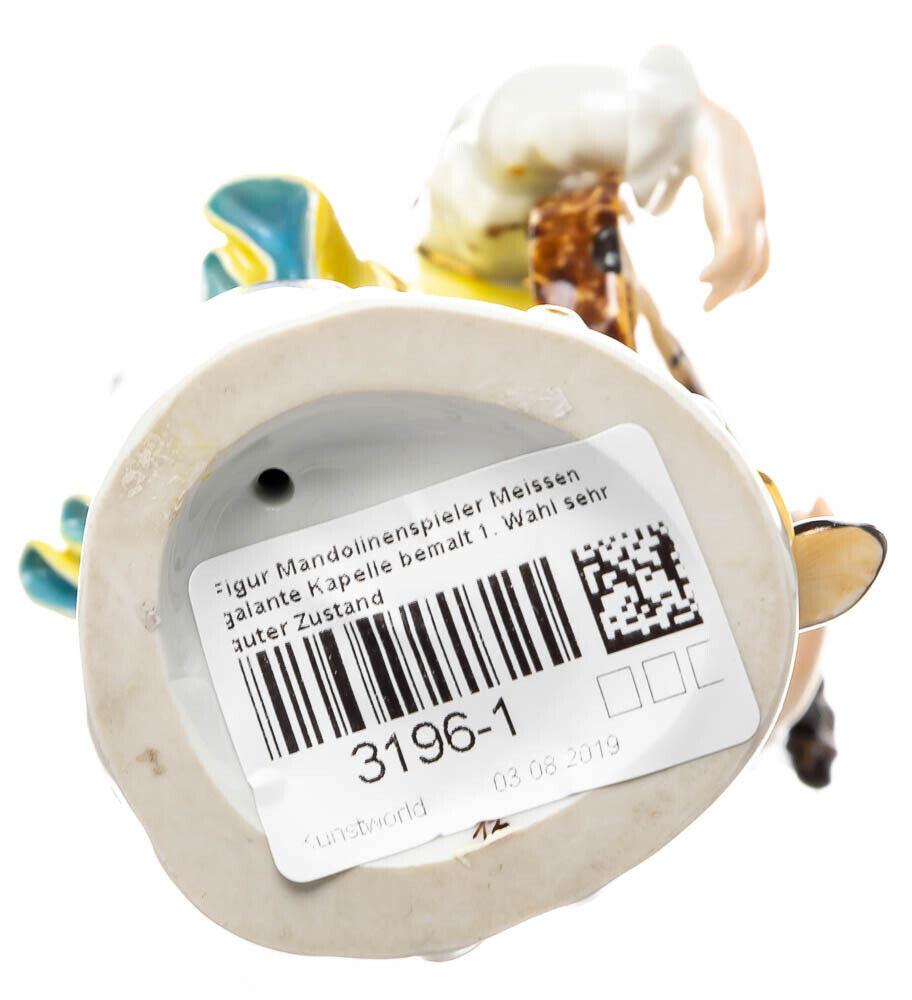 マイセン人形　リュート弾き　J.J. ケンドラー　素朴な音楽隊　一級品　1973年