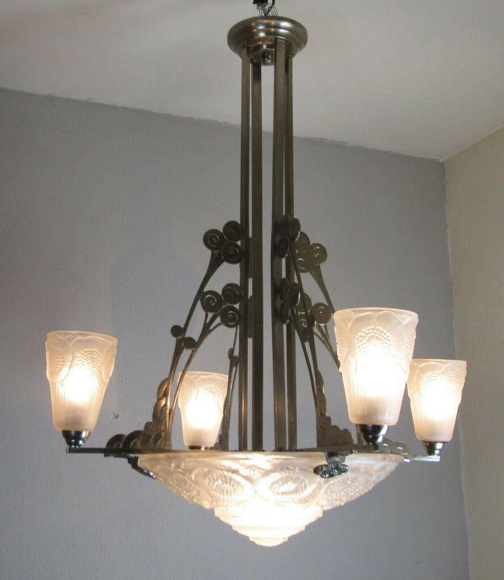 WONDERFUL FRENCH ART DECO CHANDELIER 1925 - VERDUN - FRANCE