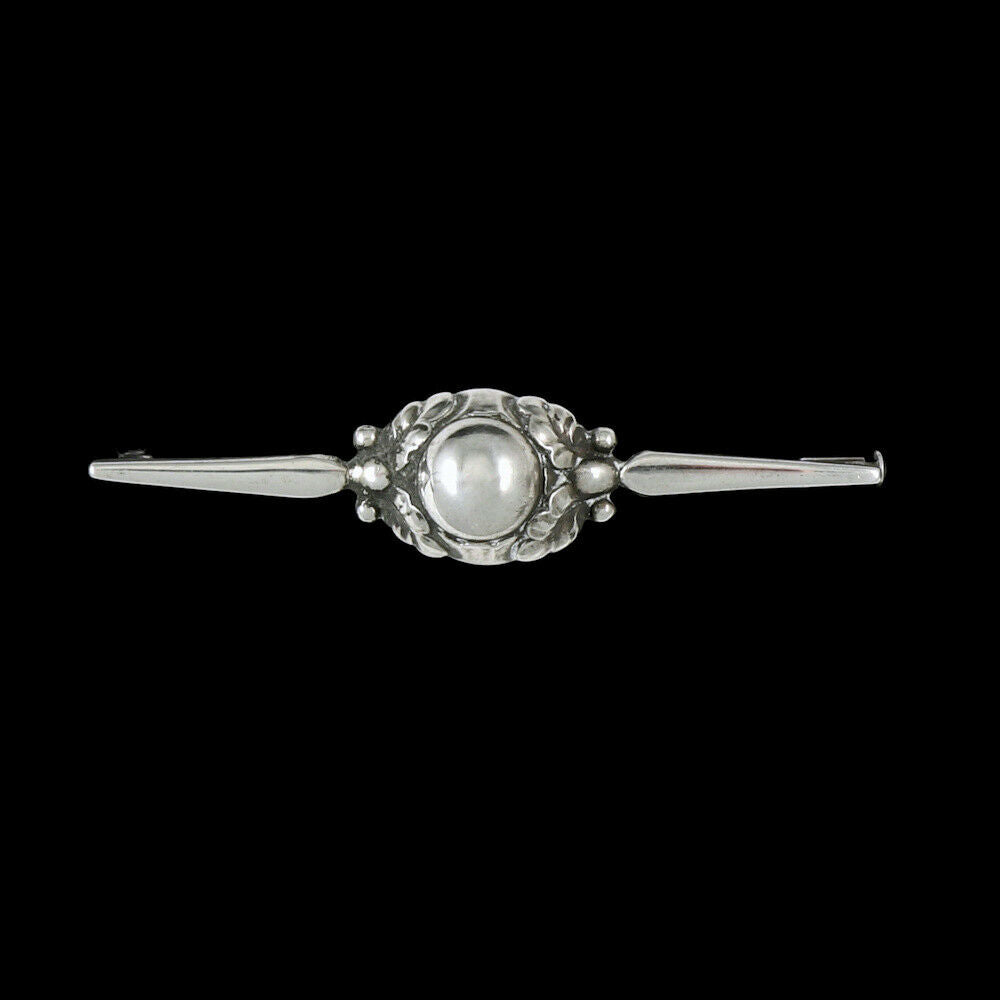 Georg Jensen. Sterling Silver Brooch with Silverstone #117A - 1933-44 Hallmarks