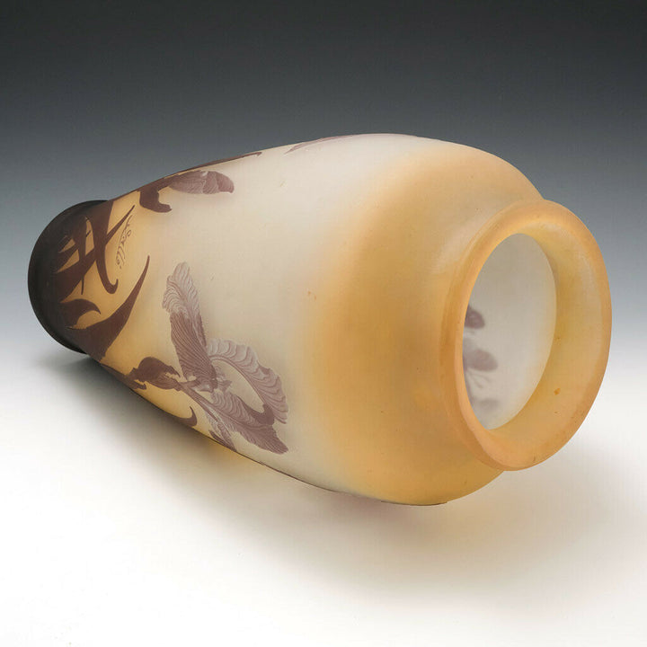 A Very Tall Galle Cameo Glass Vase c1910