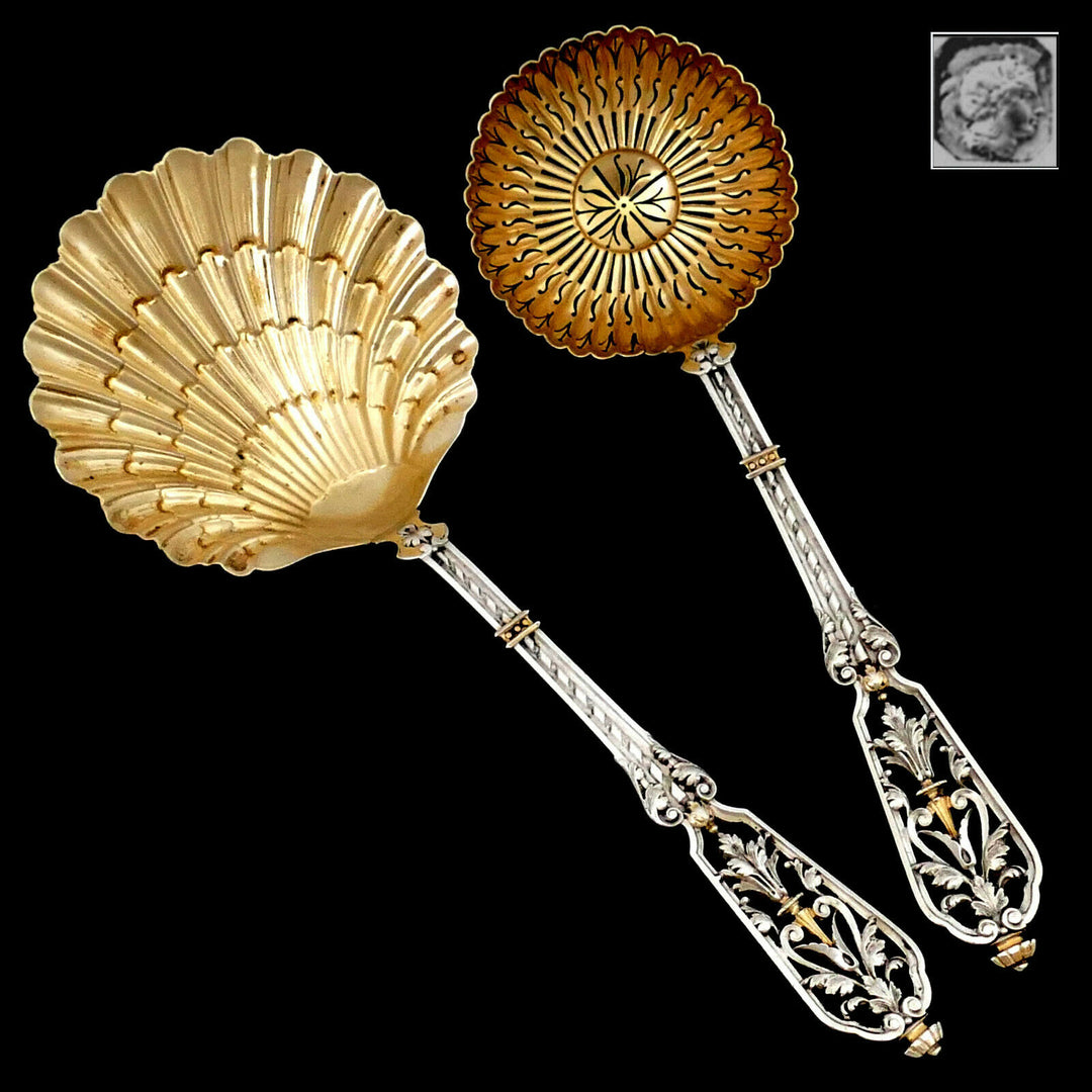 Puiforcat French Sterling Silver Strawberry Set, Francois 1 er, Renaissance