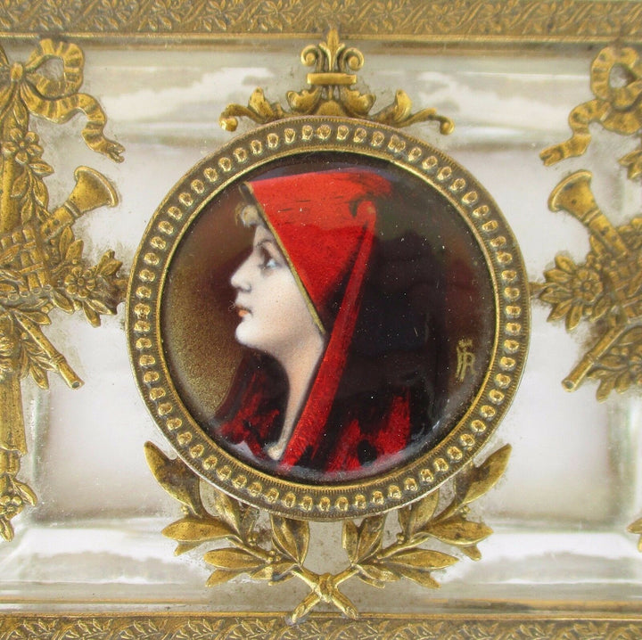 RARE ANTIQUE 19TH CENTURY FRENCH BRONZE & BACCARAT CRYSTAL JEWERLY CASKET BOX