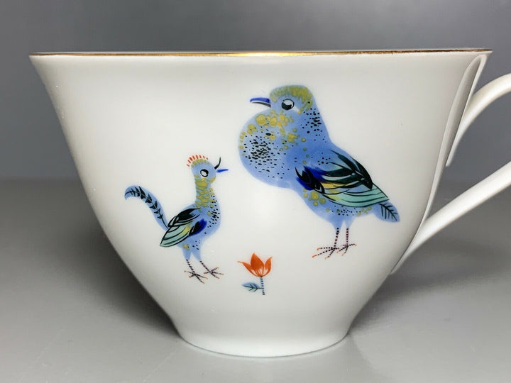 マイセン(Meissen)、鳩と孔雀、プレート＋カップ＆ソーサーセット