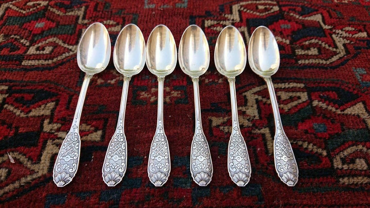 CHRISTOFLE CARDEILHAC STERLING SILVER COFFEE SPOONS SET OF SIX