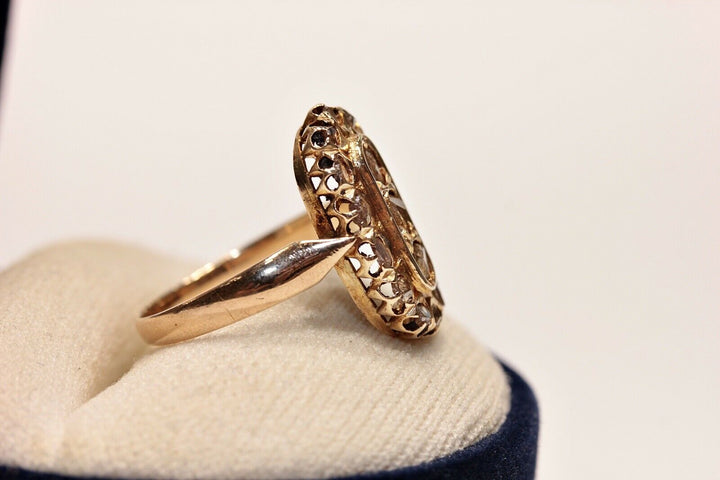 アンティーク ヴィクトリアン 14K ナチュラルローズカットダイヤモンドのリング