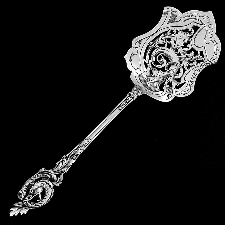 Canaux Masterpiece French Sterling Silver Dessert Set 4 Pc, Dragon, Box