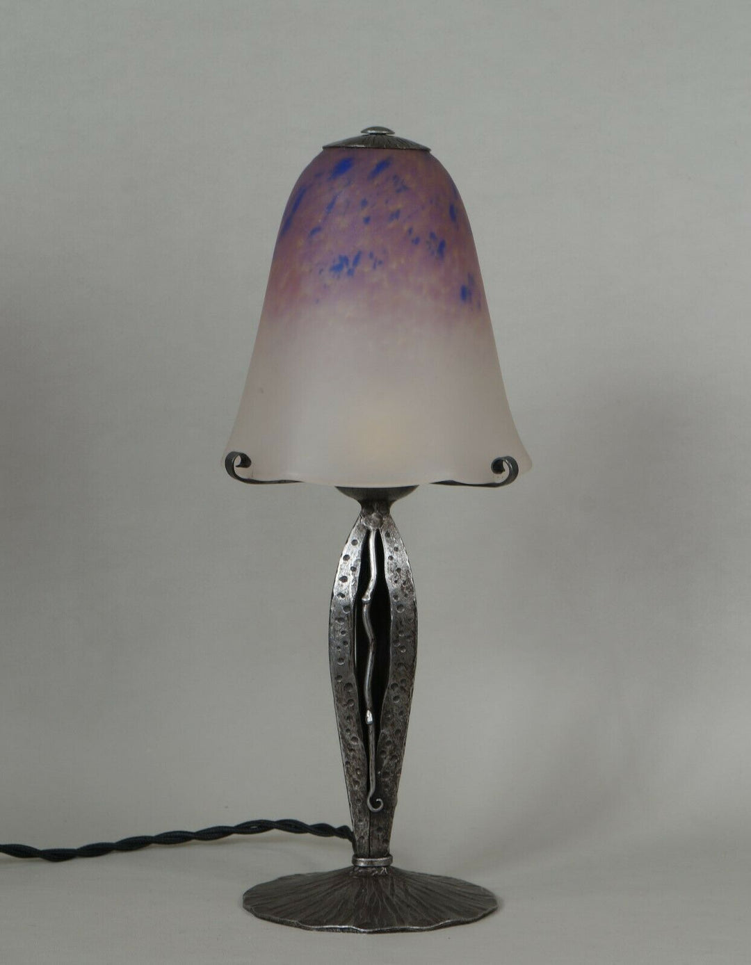 シュナイダー兄弟　フランス　1930年　アールデコ調ランプ　錬鉄製