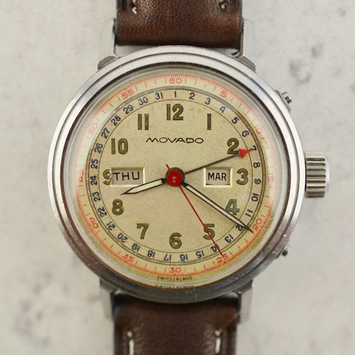 1940年　モバードヴィンテージ カレンドグラフ　トリプルカレンダーウォッチ(参考番号：14819) スチール製