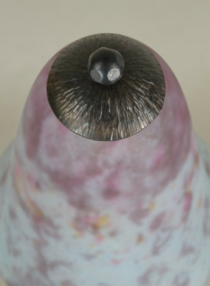 DAUM & VASSEUR : FRENCH 1925 1930 ART DECO LAMP wrought iron . muller era France