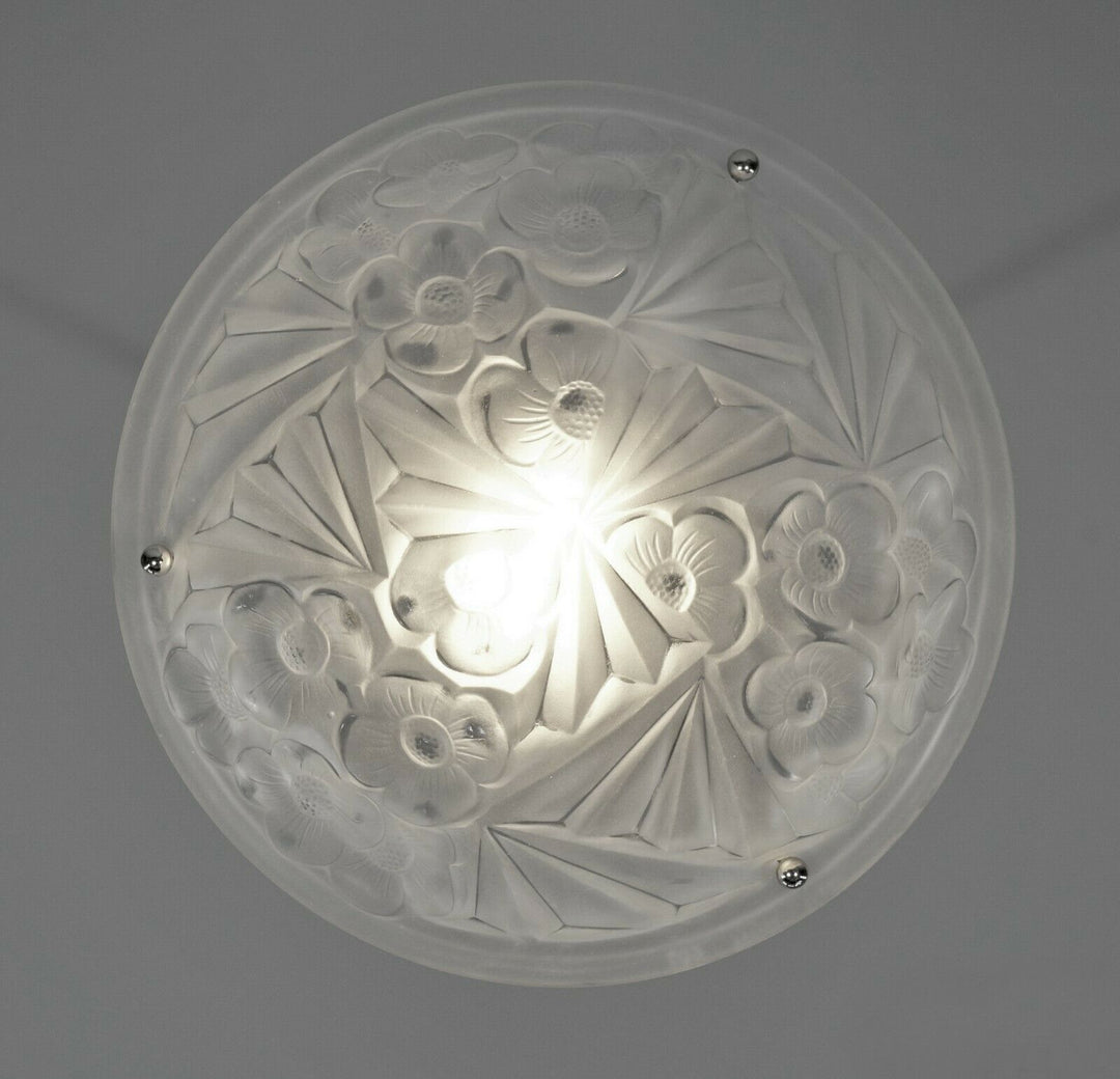 HUBENS & DEGUÉ : FRENCH 1930 ART DECO CHANDELIER .. pendant 1925 lamp muller era