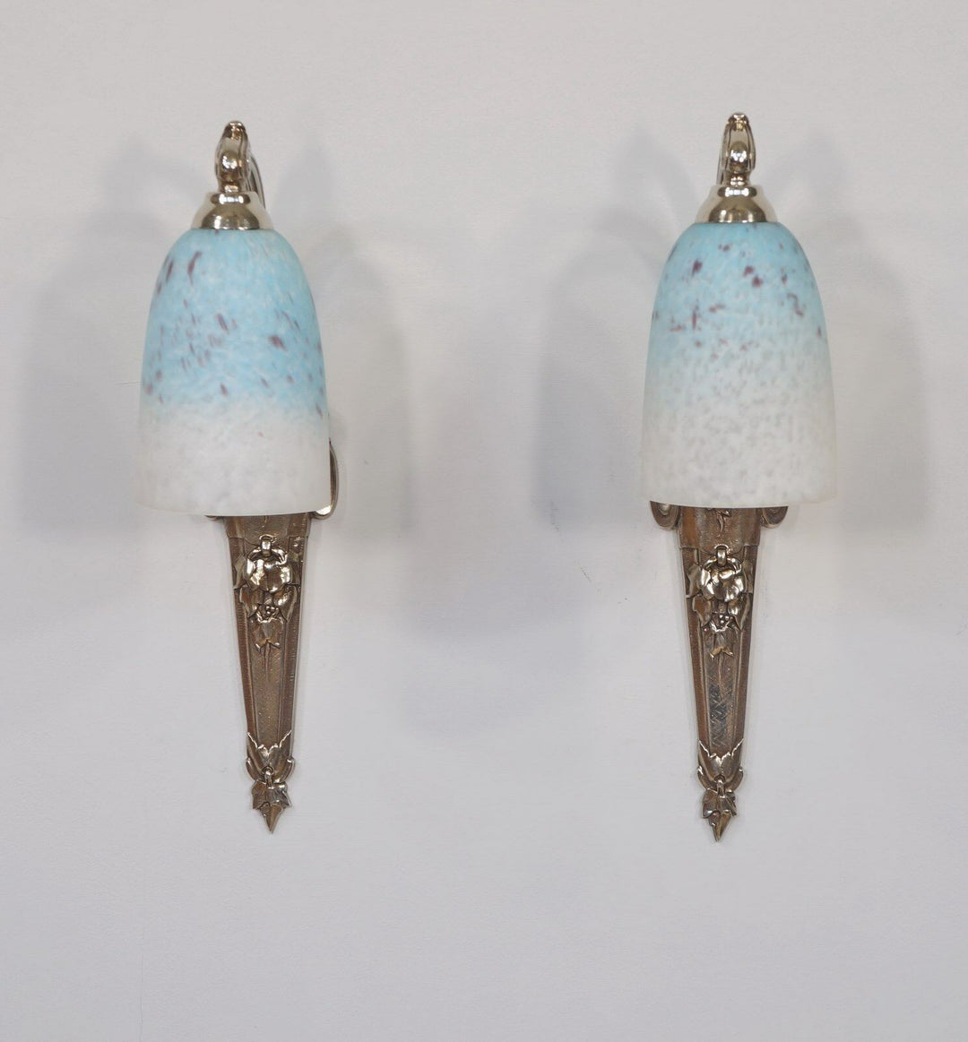 SCHNEIDER & RANC : PAIR OF FRENCH ART DECO WALL SCONCES ....... 1930 lights 1925