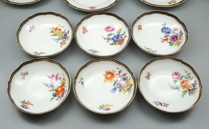 Meissen Kaffeeservice für 6 Person A-Kante Blumenbukett, 1 Wahl.