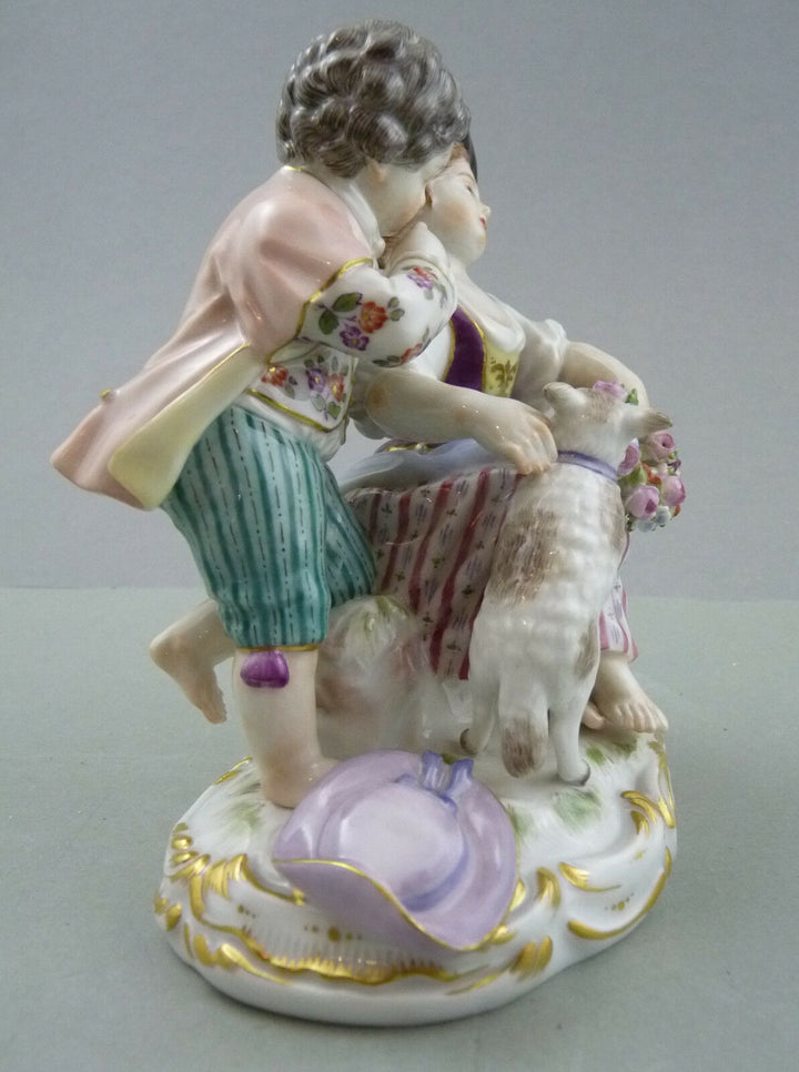 NP 6.416,- € Figur Paar Schäferkinder mit Schaf 61050 Meissen TOP 1.Wahl Gruppe