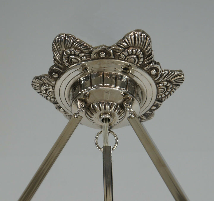 PETITOT : FRENCH 1930 ART DECO PENDANT . chandelier 1925 lamp muller era France