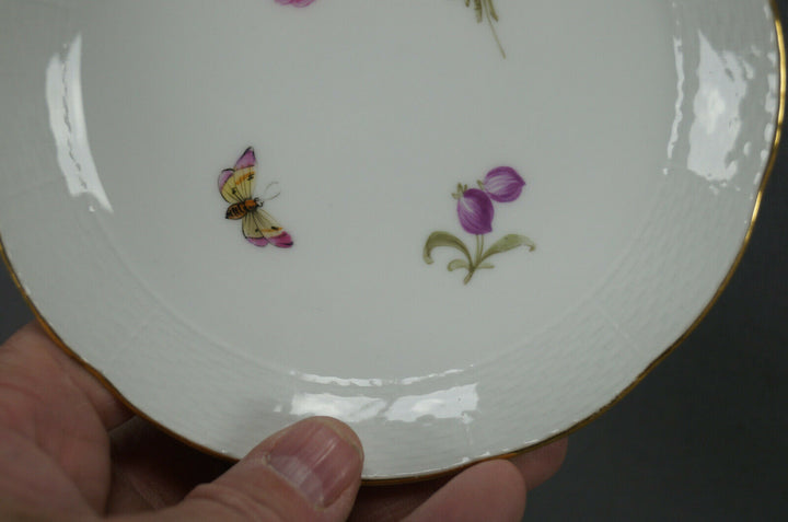 KPM Berlin Hand Painted Dresden Floral Butterfly & Gold Tea Cup & Saucer D