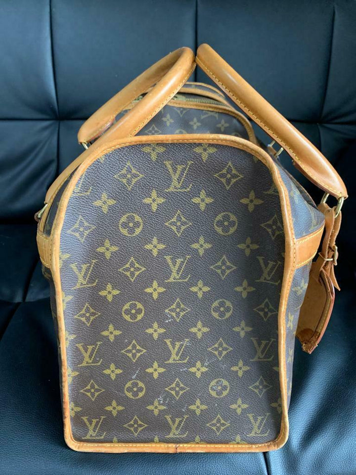 AUTH LOUIS VUITTON MONOGRAM SAC Chien ４0 Dog Pet Carrier Bag Purse Travel LV23