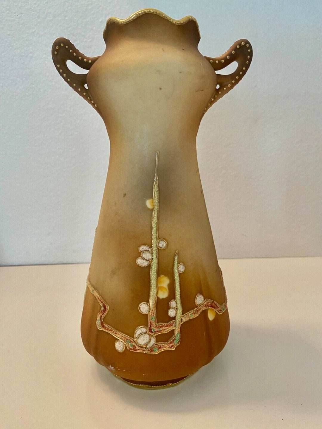 オールドノリタケ　コラレン　梅の花の花瓶　1909年